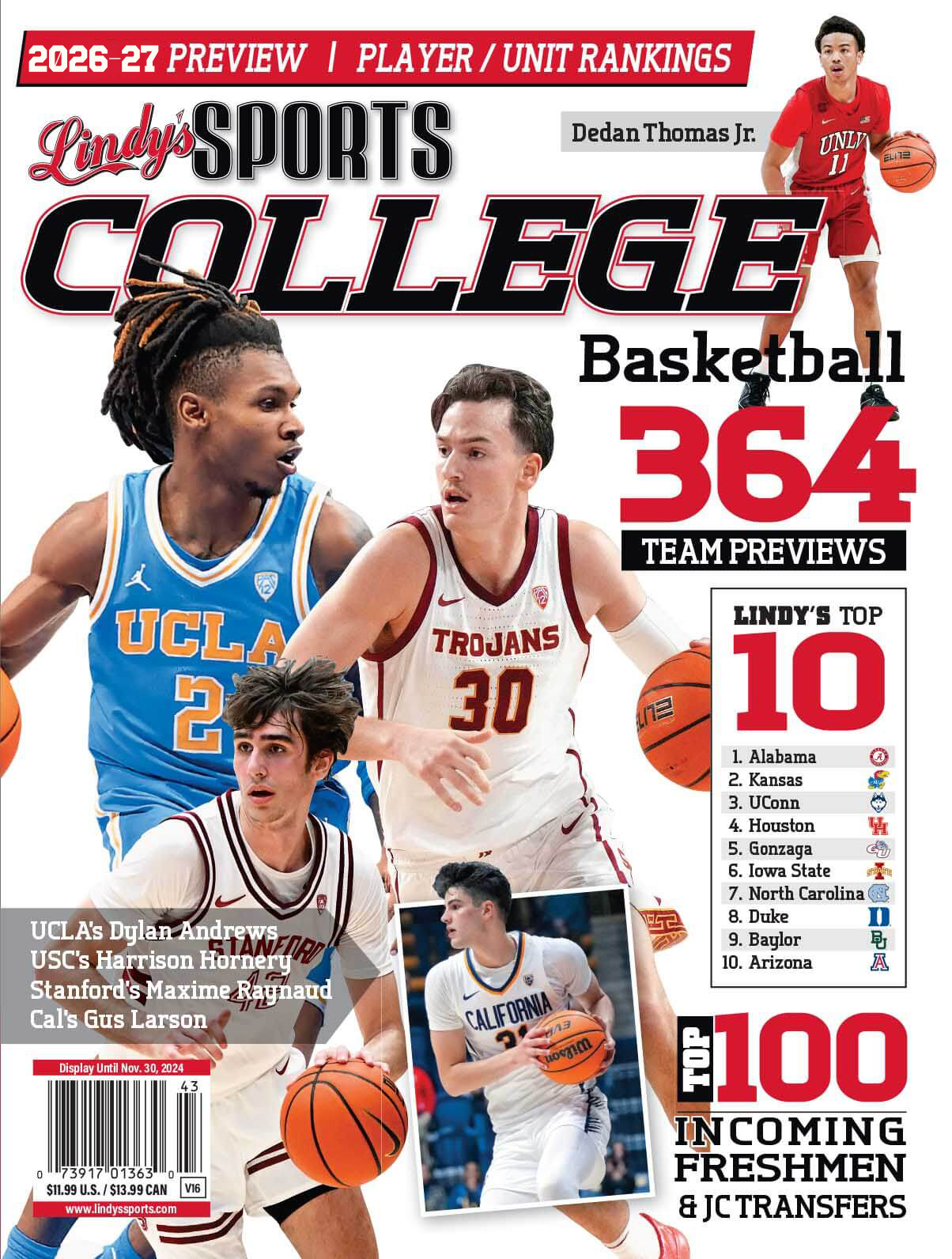 Pre Order Lindy’s Sports College 2026-27 Basketball Magazine