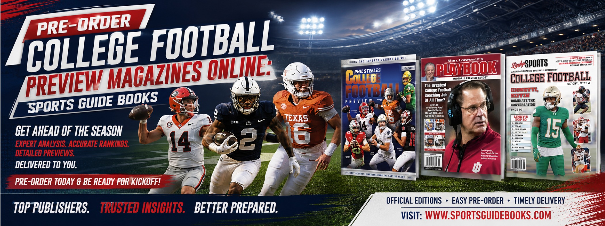 Pre-Order College Football Preview Magazines Online: Sports Guide Books