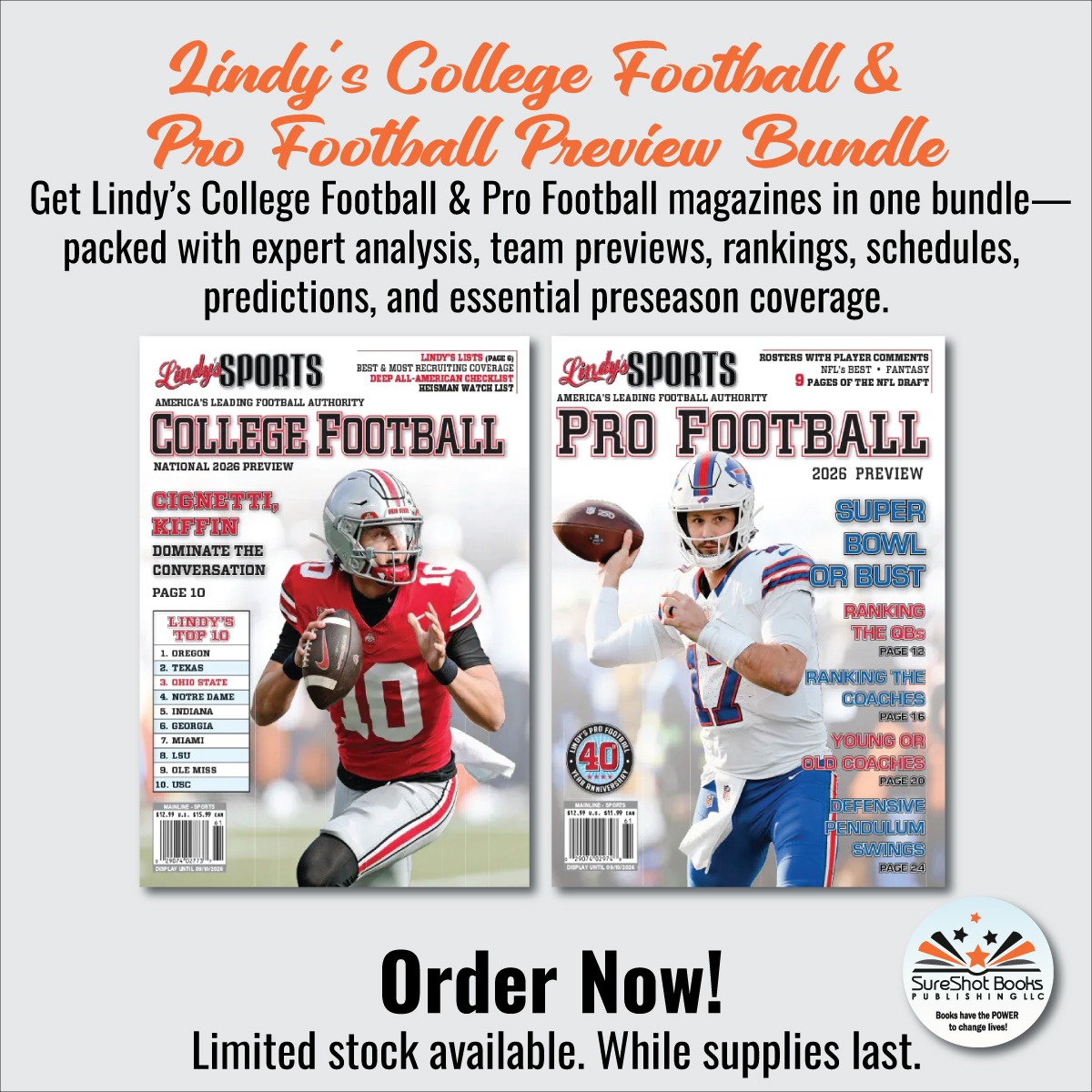 Lindy’s College Football & Pro Football Preview Bundle